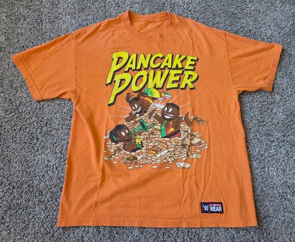 WWE Other - WWE Authentic The New Day "Pancake Power" Graphic T-Shirt - Orange Men Sz XL